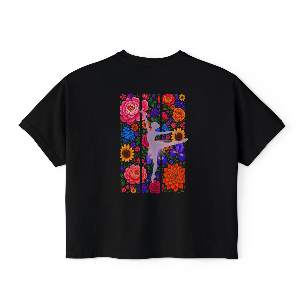 Floral Ballet Dancer Tee | Boxy Crop Shirt