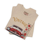 Vintage Classic Car Floral Graphic T-Shirt