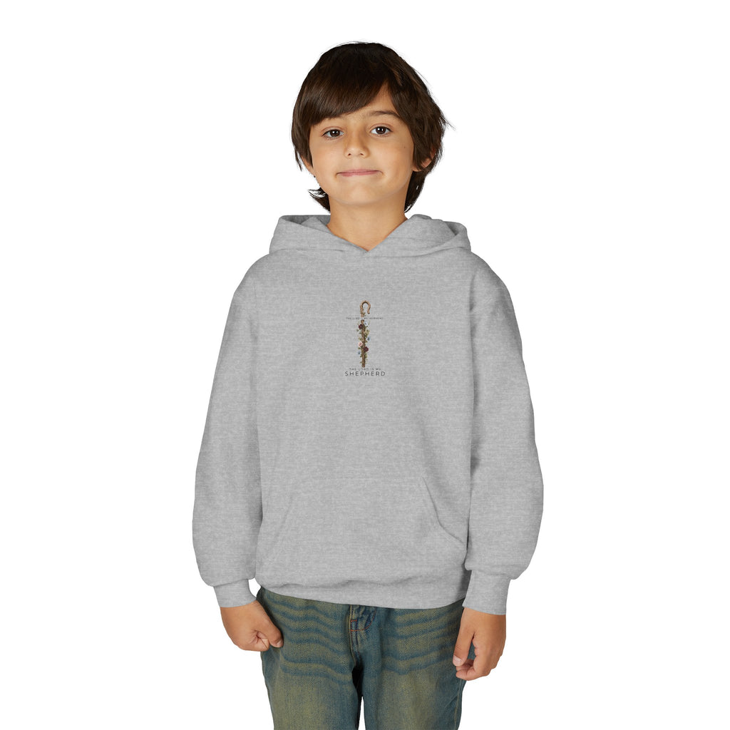 "The Lord Is My Shepherd" -Youth Heavy Blend Hooded Sweatshirt