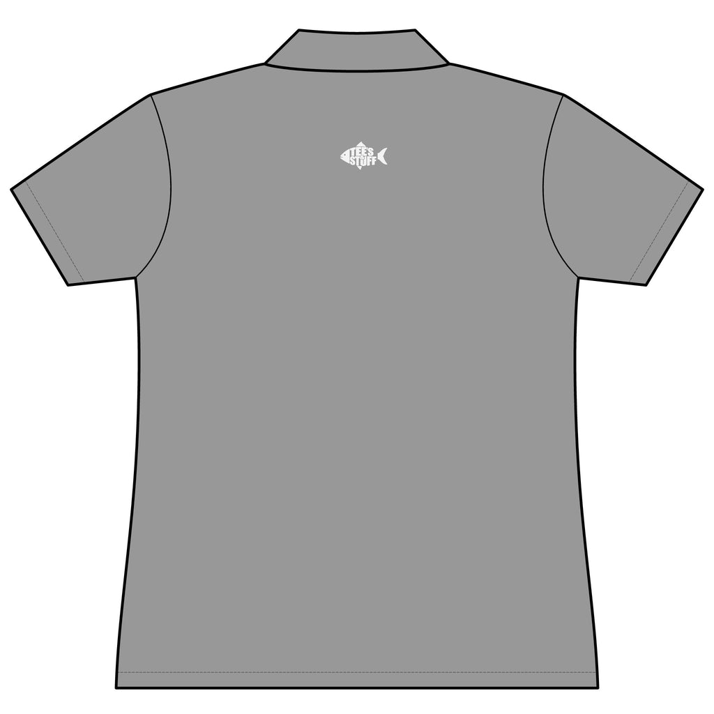Tees & Stuff Women's Performance Polo — Small Back Fish Logo