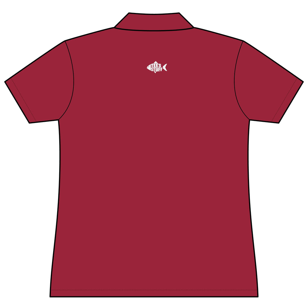 Tees & Stuff Women's Performance Polo — Small Back Fish Logo
