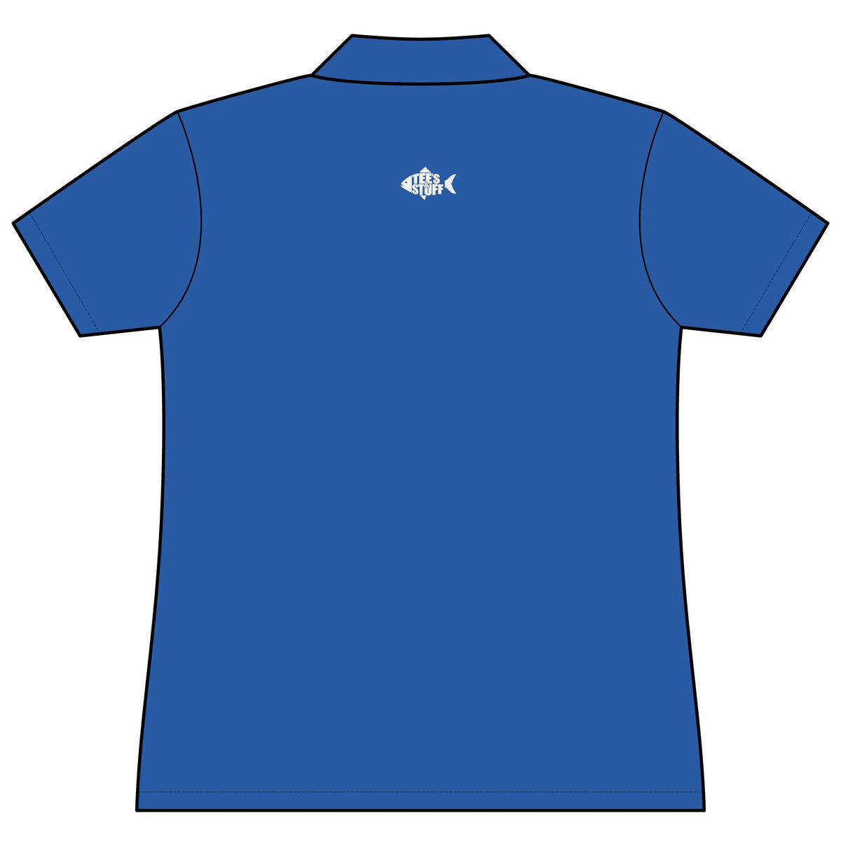 Tees & Stuff Women's Performance Polo — Small Back Fish Logo