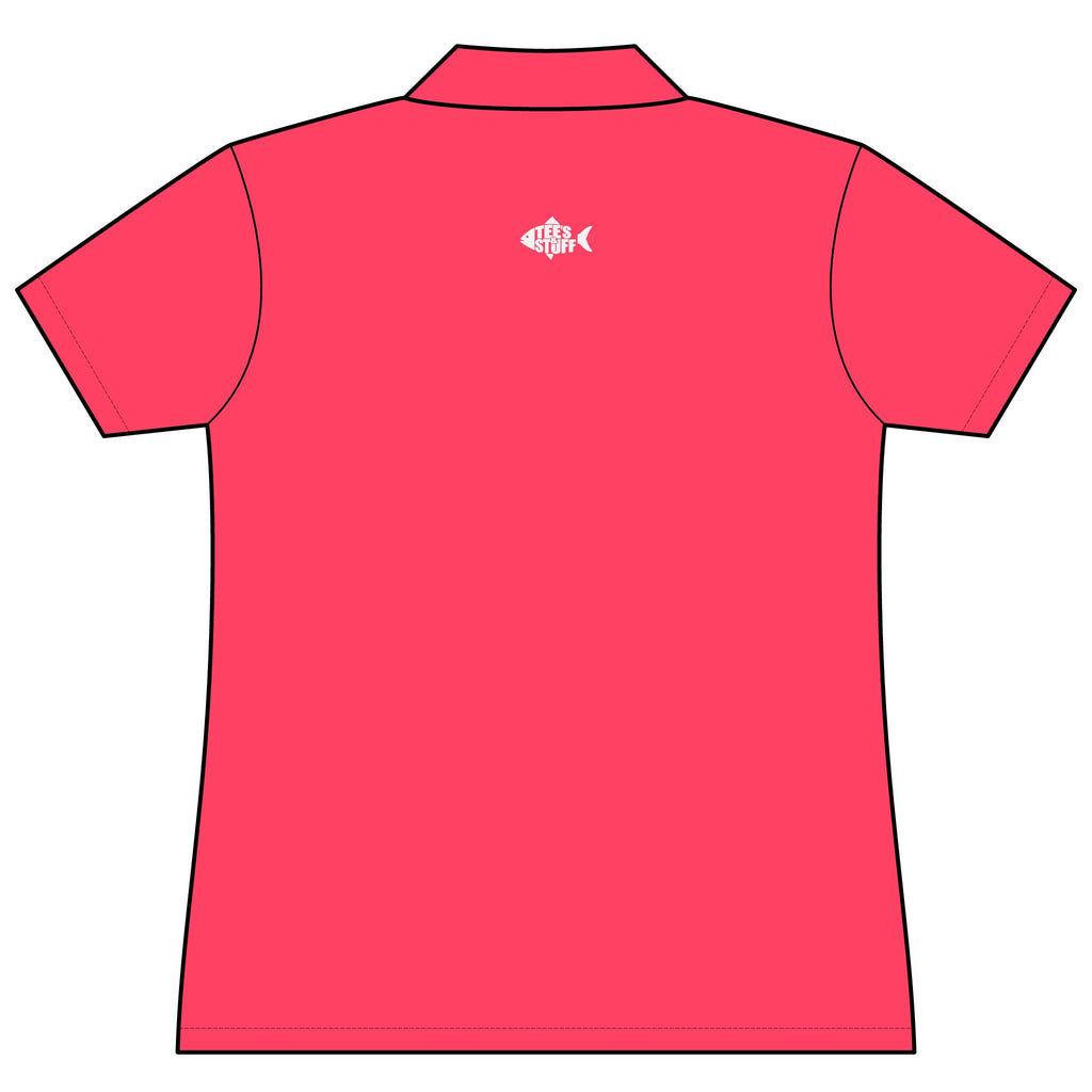 Tees & Stuff Women's Performance Polo — Small Back Fish Logo