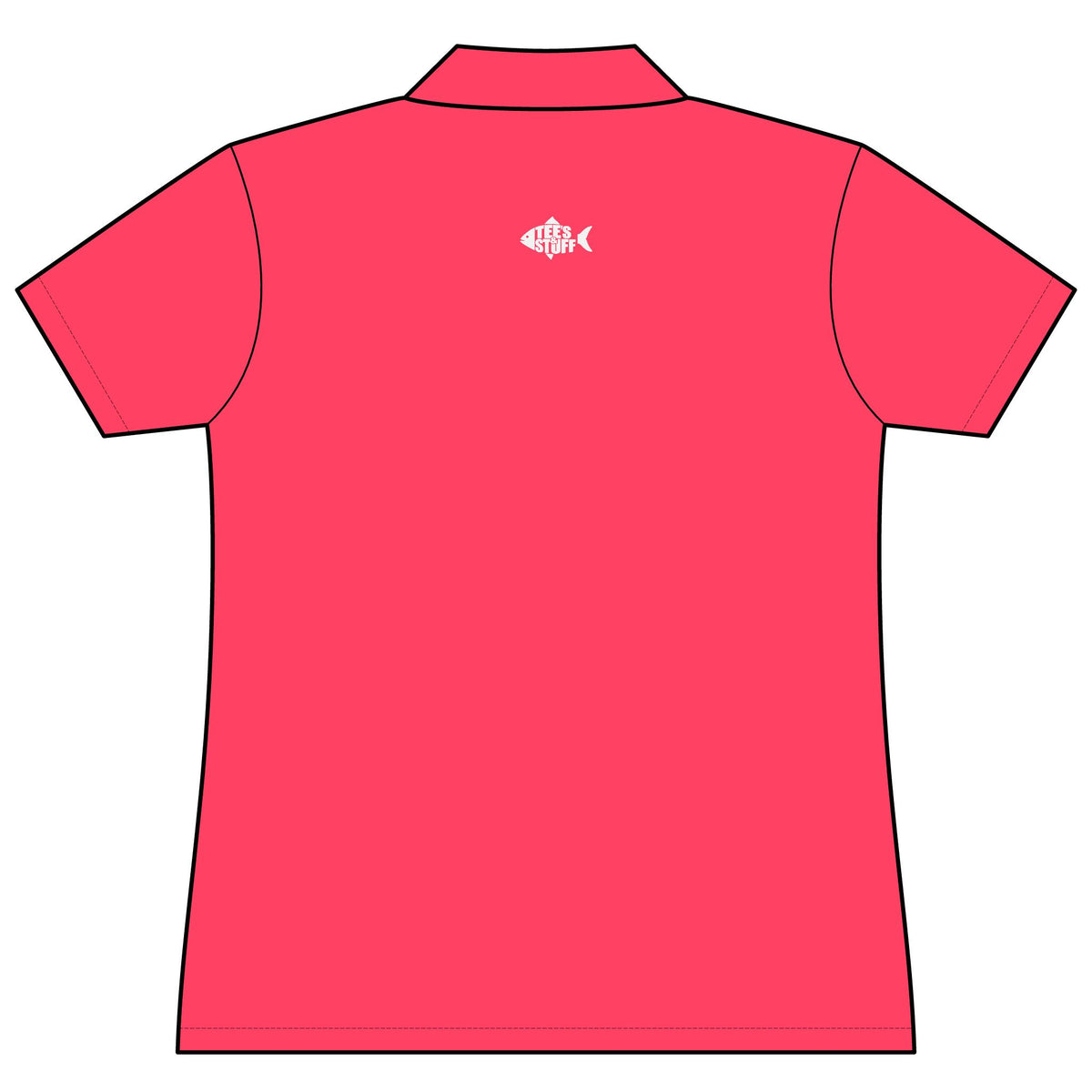 Tees & Stuff Women's Performance Polo — Small Back Fish Logo