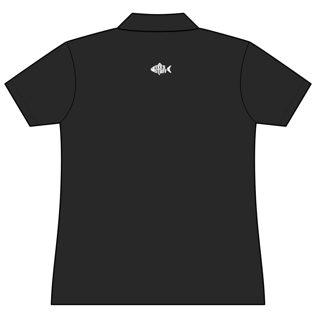 Tees & Stuff Women's Performance Polo — Small Back Fish Logo