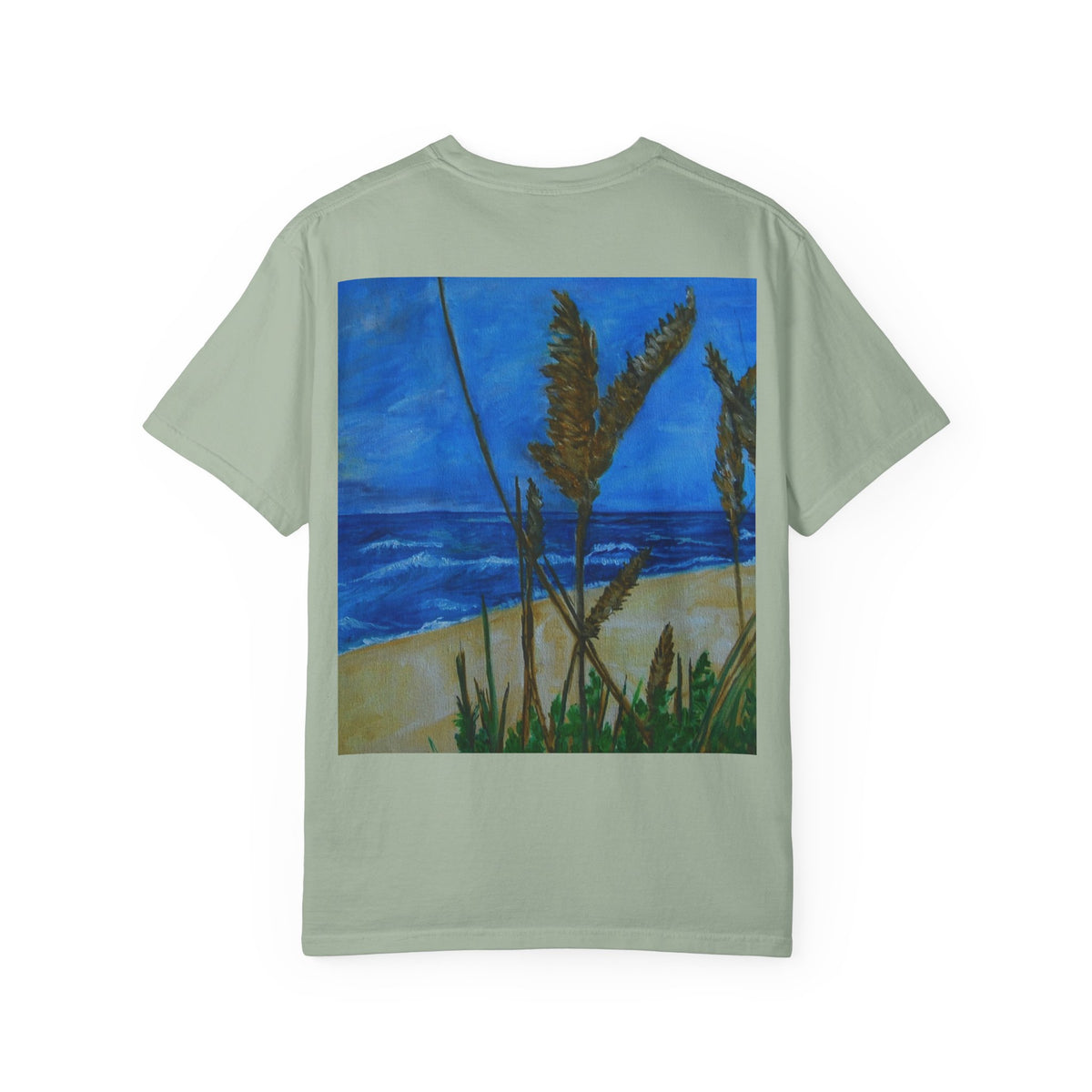Beach Dune Art T-Shirt — Coastal Sea Oats Graphic Tee Original art by Doulton