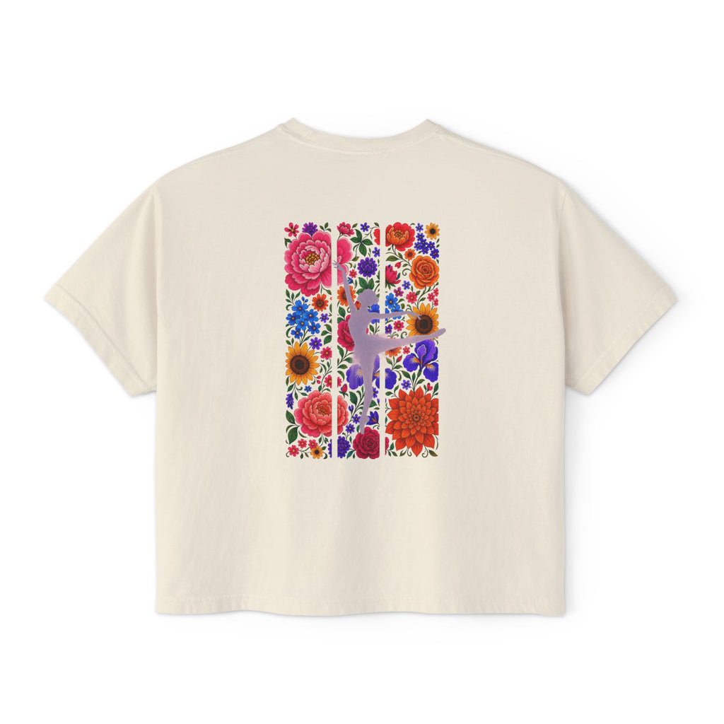 Floral Ballet Dancer Tee | Boxy Crop Shirt