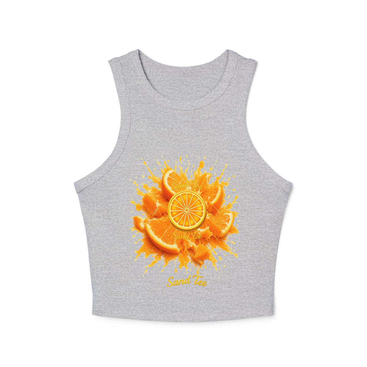 Orange Slice Splash Racer Tank Top | Citrus Fruit Graphic
