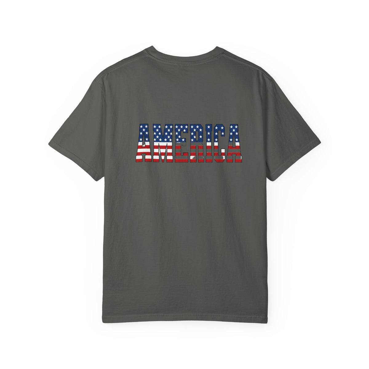 4th of July Flag T-Shirt — "Happy 4th of July" Front & America Flag Back
