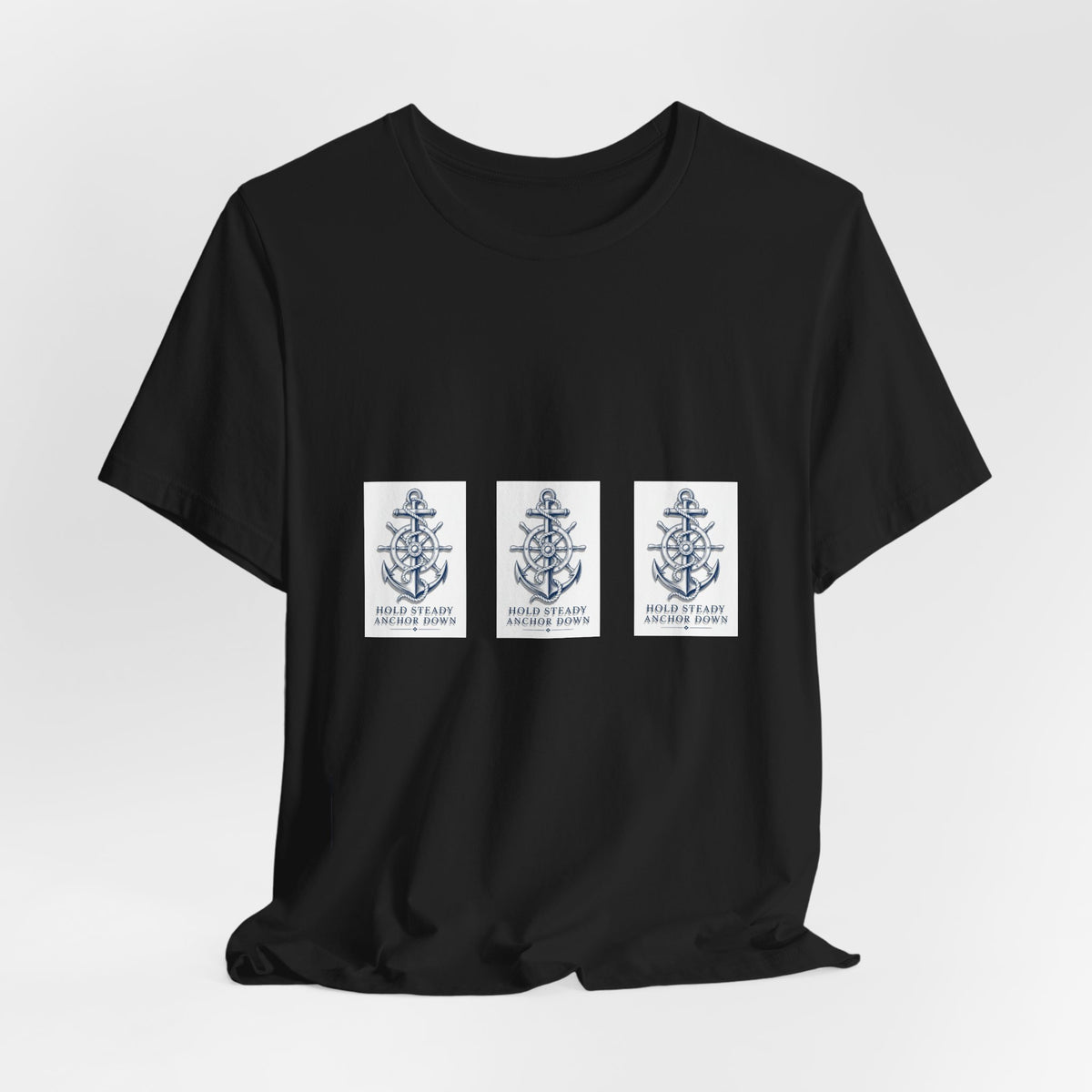 Nautical Anchor Trio T-Shirt — Vintage Navy Boat Crew Graphic Tee