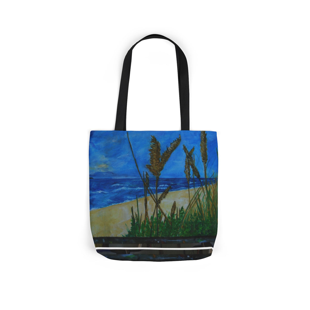 Beach Grasses Canvas Tote — Seaside Painting Reusable Bag Original art by Doulton