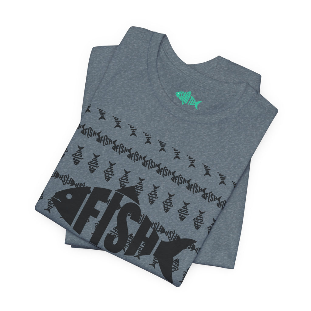 Fish Graphic Tee — 'FISH' Silhouette Fishing Shirt