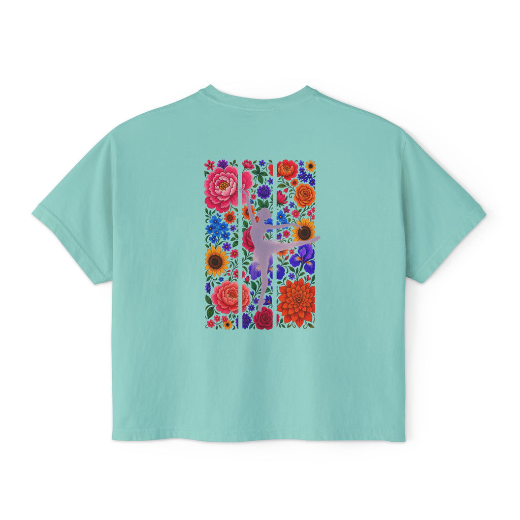 Floral Ballet Dancer Tee | Boxy Crop Shirt