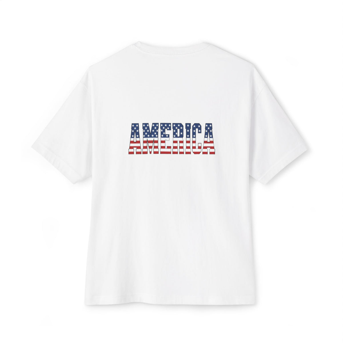 American Flag Poppy Tee Shirt -Unisex Oversized Boxy Tee