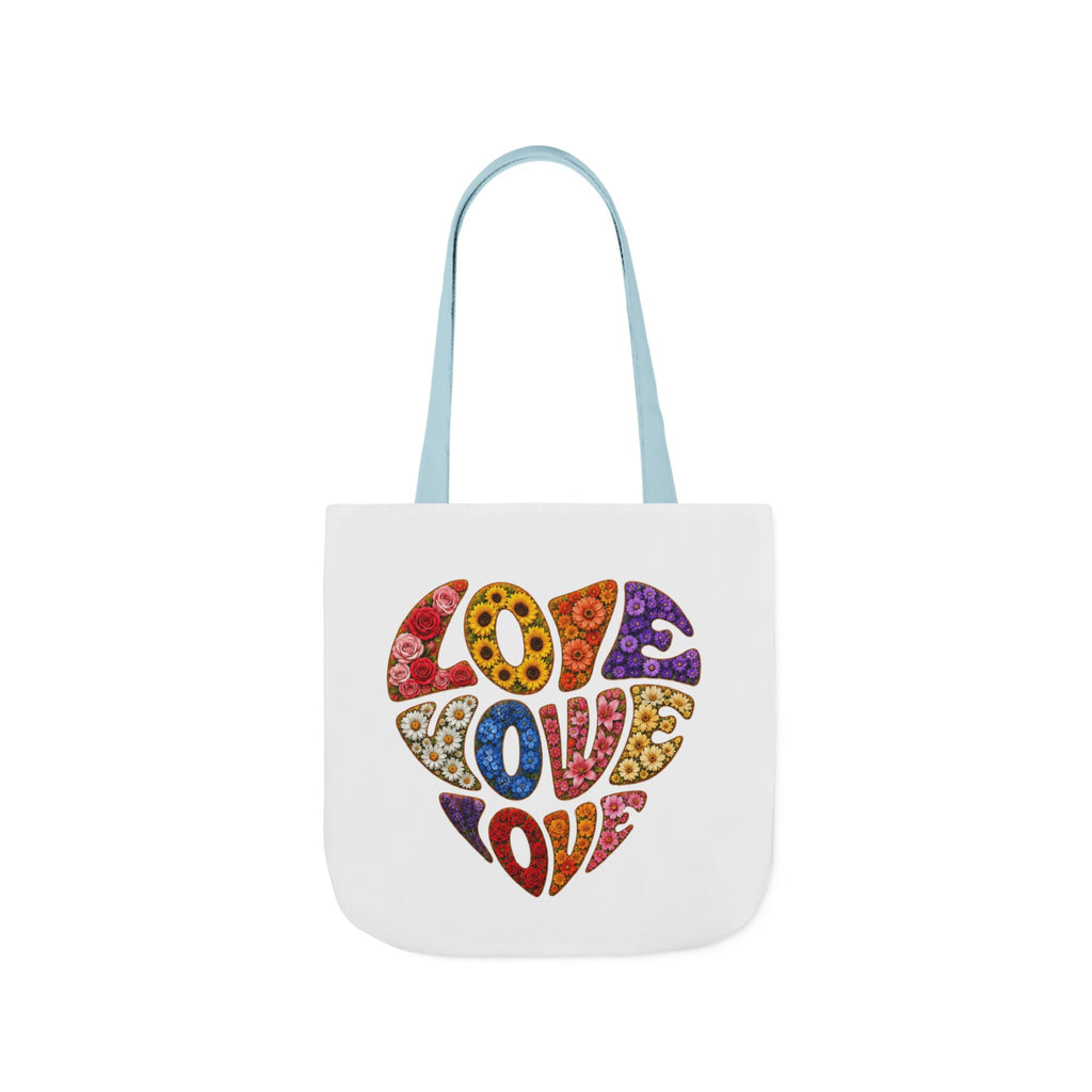 Love Heart Canvas Tote Bag — Colorful Retro ‘LOVE’ Design