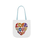 Love Heart Canvas Tote Bag — Colorful Retro ‘LOVE’ Design