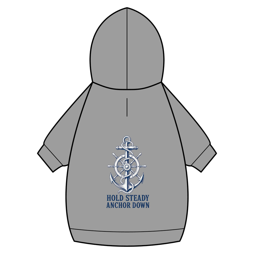 Pet Hoodie — Nautical Anchor "Hold Steady Anchor Down"