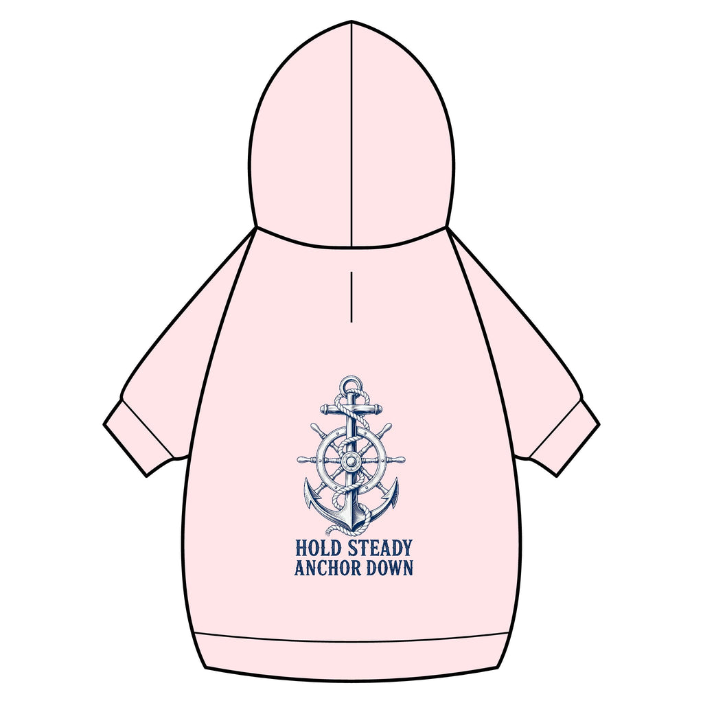 Pet Hoodie — Nautical Anchor "Hold Steady Anchor Down"