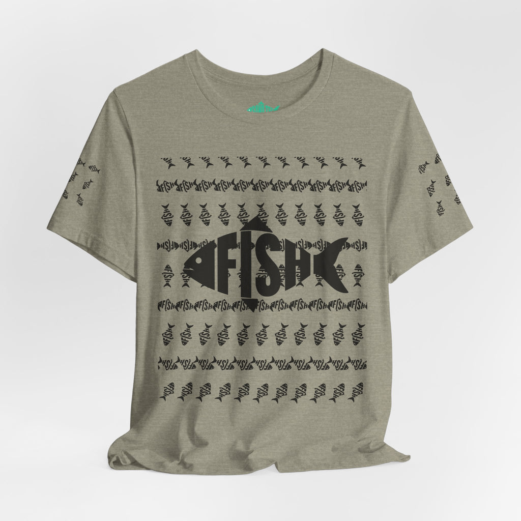 Fish Graphic Tee — 'FISH' Silhouette Fishing Shirt