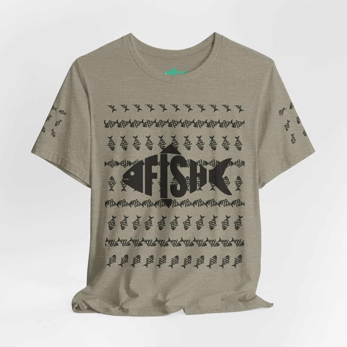 Fish Graphic Tee — 'FISH' Silhouette Fishing Shirt